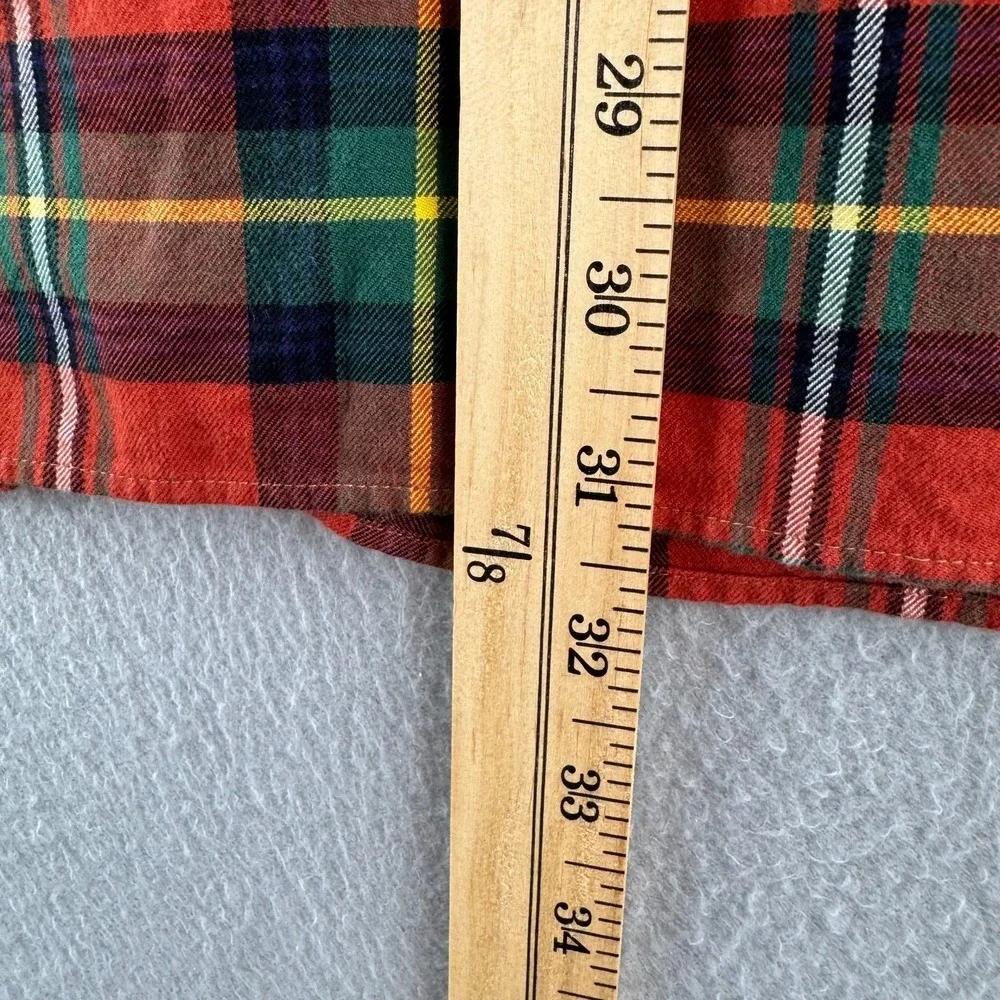 Polo Ralph Lauren Shirt Mens 2XL Red Plaid Cotton Shooting Hunting Chin Strap